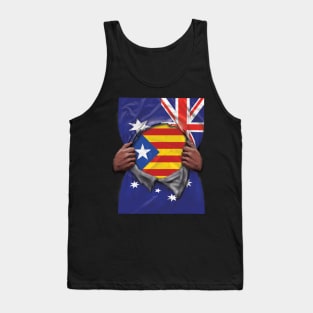 Catalonia Flag Australian Flag Ripped - Gift for Catalan From Catalonia Tank Top